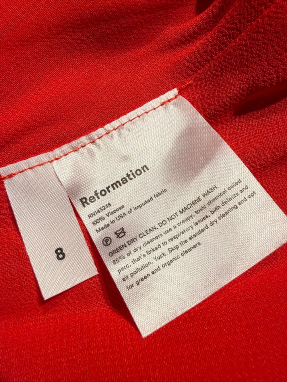 Reformation Nikita Dress in Summer Red Floral Size 8 NWT - Picture 11 of 11